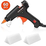 Crenova Heißklebepistole Klebepistole + 60 Heißklebesticks Transparente Klebesticks für DIY Kleine Handwerk und schnelle Reparaturen in Haus & Büro, 20Watt Klebepistolen ...